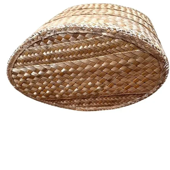 Vintage Bahamas Woven Straw Tote Disney's Goofy Embroidery Floral Lining NWOT - Picture 4 of 5